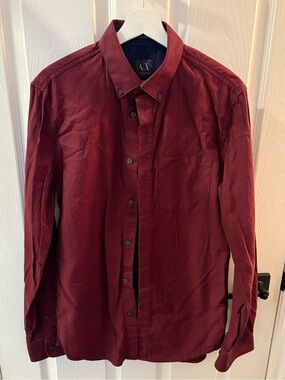A/X Armani Exchange Men's Deep Wine Red Button-Down Shirt